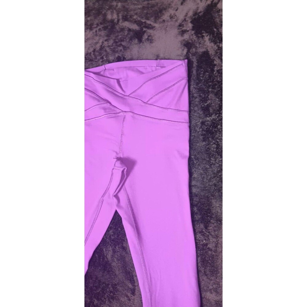 Lululemon High Rise Crossover Waist Mesh Panel Tights S Purple Yoga Athletic Gym - Picture 4 of 10